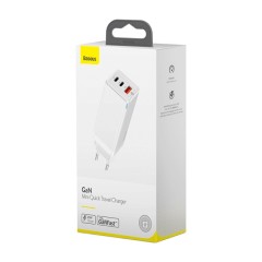 Сетевое зар. устр. Baseus GaN Quick Travel Charger 1USB+2C 65W (CCGAN-B02) белое