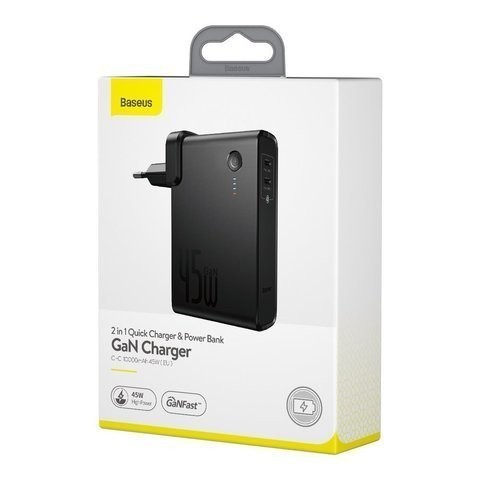 Powerbank Baseus Power Station GaN C+C 10000mAh 1USB/1C 45W (PPNLD-F01) черный