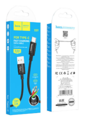 Usb Кабель-зарядка Type-C Hoco X89 2,4A 1м в тканевой оплетке черный