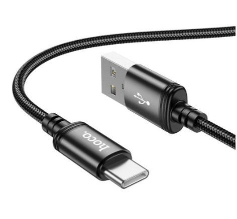 Usb Кабель-зарядка Type-C Hoco X89 2,4A 1м в тканевой оплетке черный