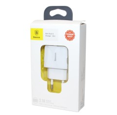 Сетевое зар. устр. Baseus Mini Dual U 2USB 2.1A (CCALL-MN02) белое