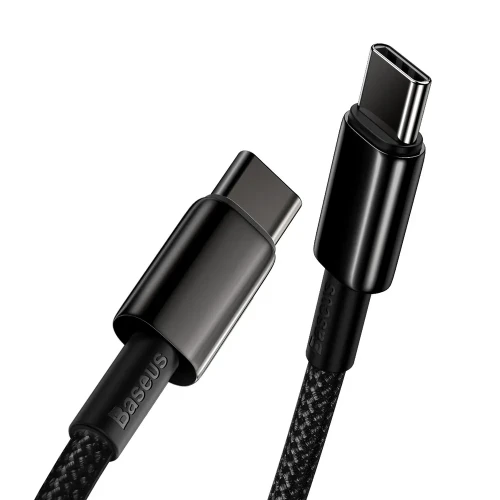 Кабель-зарядка Type-C на Type-C Baseus Tungsten Gold 100W 1м (CATWJ-01) черный