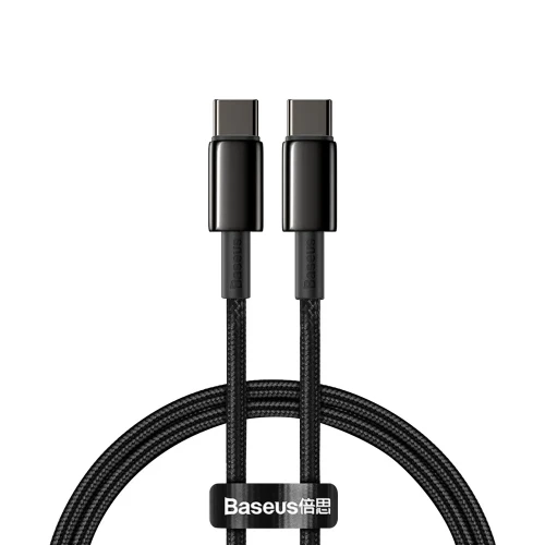 Кабель-зарядка Type-C на Type-C Baseus Tungsten Gold 100W 1м (CATWJ-01) черный