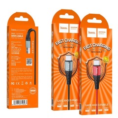 Usb Кабель-зарядка Type-C Hoco X38 Cool 3A 1м в тканевой оплётке чёрный