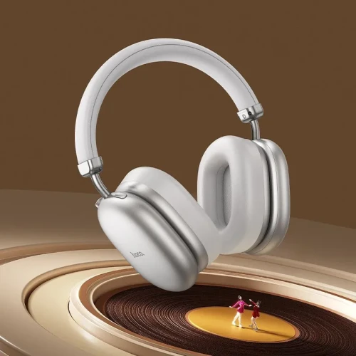 Стереонаушники Bluetooth полноразмерные Hoco W35 Max V5.3/45ч серебристые