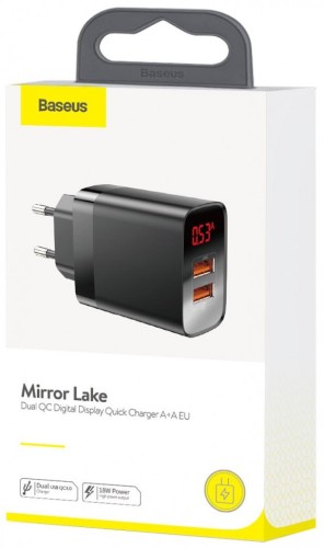 Сетевое зар. устр. Baseus Mirror Lake 2USB 3A (CCJMHA-A01) черное