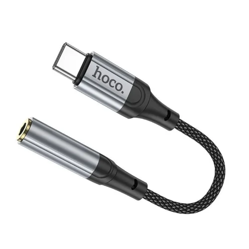 Переходник Hoco LS36 Type-C на AUX3.5 12см черный