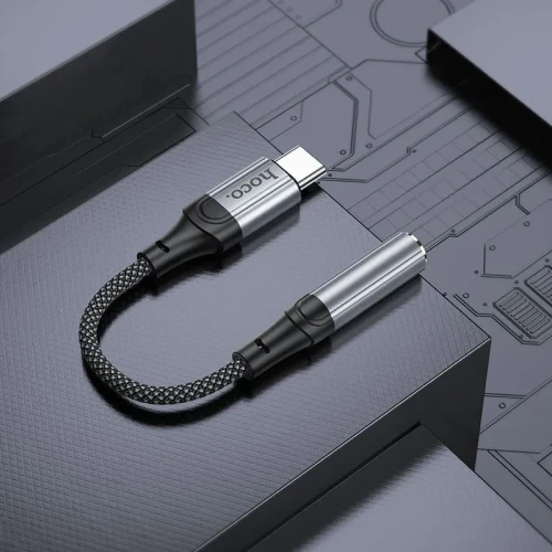 Переходник Hoco LS36 Type-C на AUX3.5 12см черный