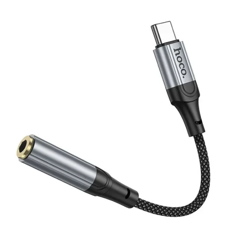 Переходник Hoco LS36 Type-C на AUX3.5 12см черный