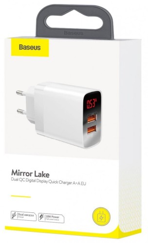 Сетевое зар. устр. Baseus Mirror Lake 2USB 3A (CCJMHA-A02) белое