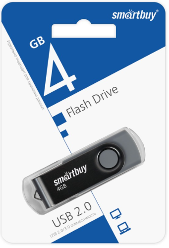 USB флеш накопитель SmartBuy 004GB Twist Black (SB004GB2TWK)