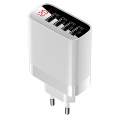 Сетевое зар. устр. Baseus Mirror Lake Digital Display 4USB 30W (CCJMHB-B02) белое