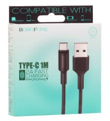 Usb Кабель-зарядка Type-C Borofone BX1 3A 1м чёрный