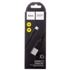 Usb Кабель-зарядка Type-C Hoco X5 Bamboo 1м черный