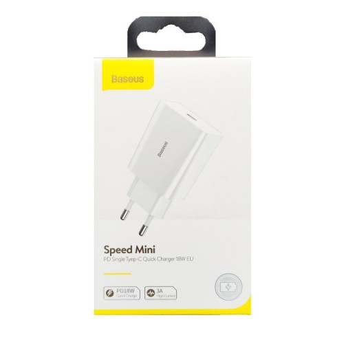 Сетевое зар. устр. Baseus Speed Mini 1C 3A 18W (CCFS-X02) белое