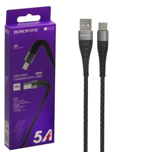 Usb Кабель-зарядка Type-C Borofone BX32 Munificent 3A 1м черный