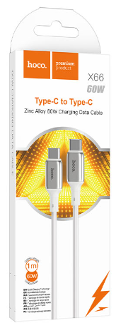 Usb Кабель-зарядка Type-C на Type-C Hoco X66 1м 60W белый