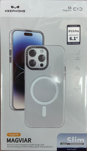 Накладка для i-Phone 15 Pro Keephone Magviar Magsafe прозрачная