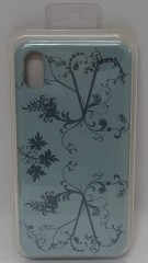 Накладка для i-Phone XS Max Silicone icase с рисунками, бирюзовый