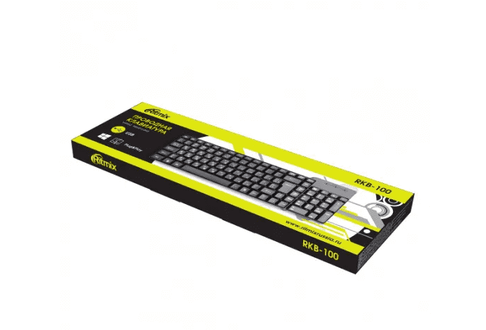 Клавиатура проводная Ritmix RKB-100 черная