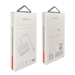 OTG Lightning (папа) на USB-C (мама)/HDMI (мама) Yesido HM06 серебристый