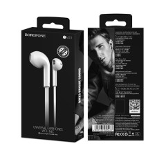 Наушники с микрофоном Borofone BM23 Bright Sound 1.2м плоские белые