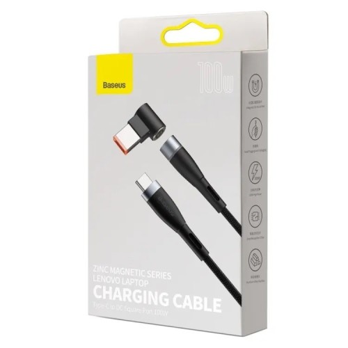 Кабель-переходник Baseus Zinc Magnetic Lenovo Laptop Type-C на DC 100W 2м CATXC-U01 угловой черный