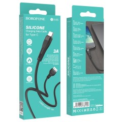 Usb Кабель-зарядка Type-C Borofone BX46 Rush silicone 3A 1м силиконовый чёрный