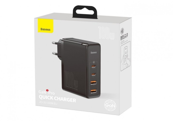 Сетевое зар. устр. Baseus GaN2 Pro Quick Charger 2USB/2USB-C 100W (CCGAN2P-L01) черное