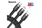 TYPE-C Кабель-зарядка Baseus Rapid Series 3-in-1 Type-C to C+L+C PD 20W 1.5m CAMLT-SC01 чёрный
