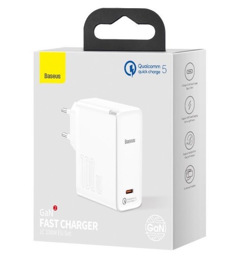 Сетевое зар. устр. Baseus GaN2 Fast Charger 1C 100W TZCCGAN-L02 белое