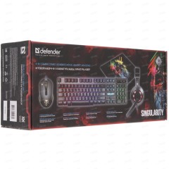 Проводной комплект клавиатура+мышь+наушники Defender Singularity MKP-118 черный