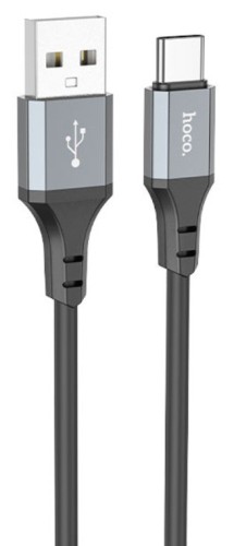 Usb Кабель-зарядка Type-C Hoco X86 3A 1м мягкий силиконовый черный