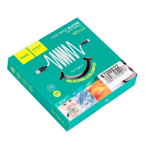 Usb Кабель-зарядка Type-C Hoco X21 Plus 3A 2м мягкий силиконовый красный