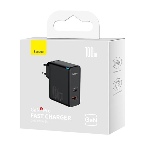 Сетевое зар. устр. Baseus GaN5Pro Fast Charger 1USB 1C 100W (CCGP090201) черное