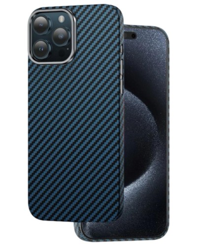 Накладка для i-Phone 15 Pro Max Keephone Kevilar Magsnap синий