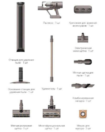 Беспроводной пылесос вертикальный Xiaomi Dreame Z10 Vortech Station Grey