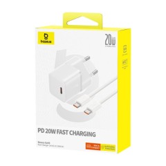 Сетевое зар. устр. Baseus GaN5 Mini 1C кабель Type-C на Type-C 20W P10110900213-01 белое