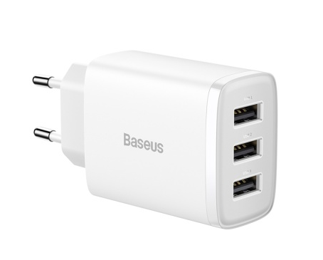 Сетевое зар. устр. Baseus Compact 17W 3USB (CCXJ020102) белое